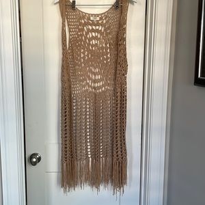 Umgee perfect condition tan fringe vest
